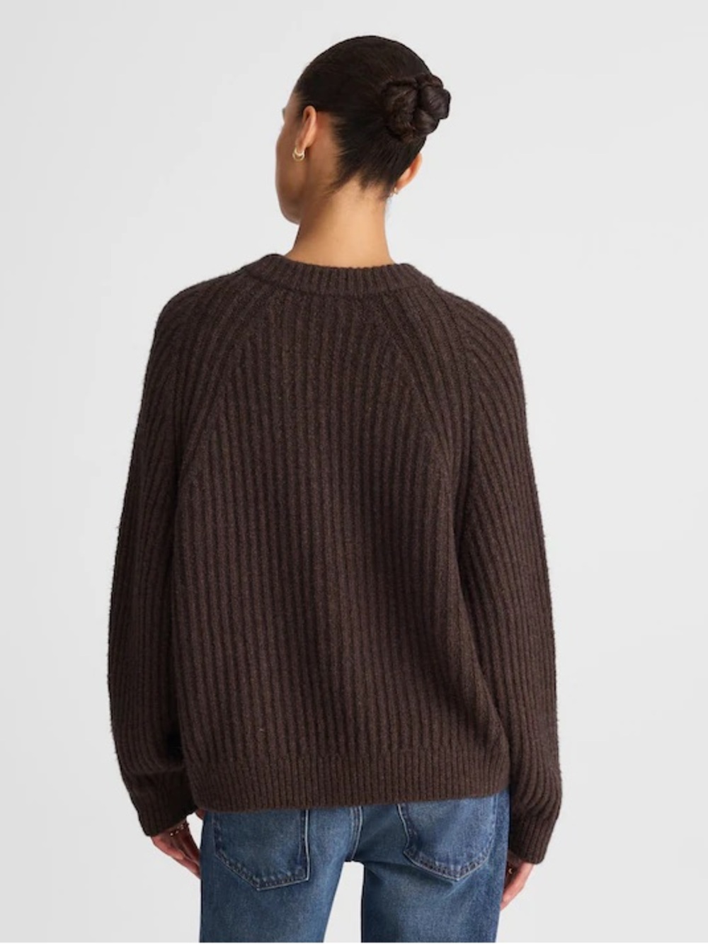 Madewell Super Soft Ribbed Cotton Blend Sweater in molasses Size S - Picture 8 of 8
